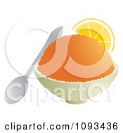 Clipart Bowl Of Orange Shaved Ice Royalty Free Vector Illustration by Randomway