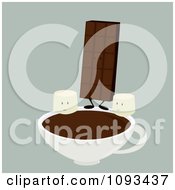 Poster, Art Print Of Chocolate Candy Bar And Marshmallow Characters With Hot Cocoa 1