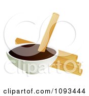 Clipart Churros And Chocolate Dip 2 Royalty Free Vector Illustration
