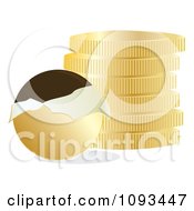 Poster, Art Print Of Chocolate Coins With Gold Wrappers 3