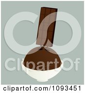 Poster, Art Print Of Chocolate Candy Bar Character On Ice Cream