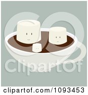 Happy Marshmallows Floating On Hot Chocolate