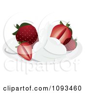 Poster, Art Print Of Strawberries With Cream