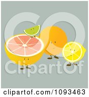 Poster, Art Print Of Citrus Fruit Friends