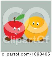 Poster, Art Print Of Happy Orange And Apple