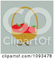 Poster, Art Print Of Basket Character Of Red Apples