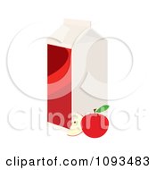 Carton Of Apple Juice And Fruit