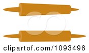 Clipart Two Rolling Pins Royalty Free Vector Illustration