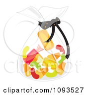 Clipart Bag Of Halloween Candy Royalty Free Vector Illustration