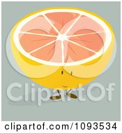 Poster, Art Print Of Halved Grapefruit Character