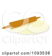Clipart Rolling Pin On Dough Royalty Free Vector Illustration