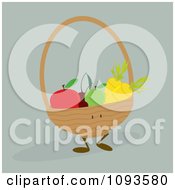 Poster, Art Print Of Basket Character Of Produce