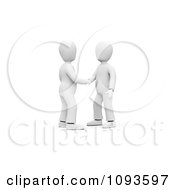 Clipart Two 3d White Men Shaking Hands Royalty Free CGI Illustration