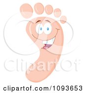 Clipart Happy Foot Character Royalty Free Vector Illustration