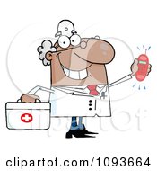 Clipart Waving Caucasian Male Doctor With A Ringing Phone Royalty Free Vector Illustration