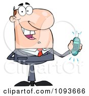 Poster, Art Print Of Caucasian Businessman Holding A Ringing Cell Phone