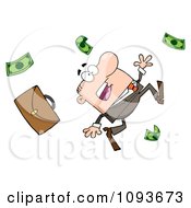 Poster, Art Print Of Caucasian Businessman Tripping And Dropping Money