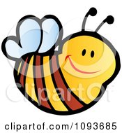 Clipart Smiling Bee Royalty Free Vector Illustration