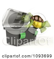 Poster, Art Print Of 3d Tortoise Looking In A Tool Box