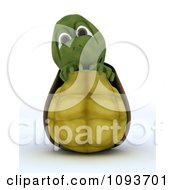 Poster, Art Print Of 3d Scared Tortoise Peeking Out Of His Shell