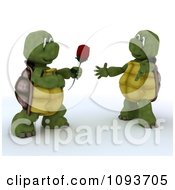 Poster, Art Print Of 3d Tortoise Giving His Valentine A Rose