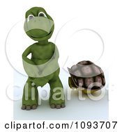 Poster, Art Print Of 3d Naked Tortoise Out Of His Shell