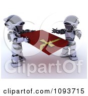 Poster, Art Print Of 3d Valentines Day Robot Giving His Mate A Present