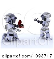 3d Robot Proposing To His Mate