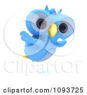 3d Blue Owl Flying