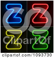 Blue Red Yellow And Green Neon Capital Z Letters