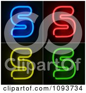 Blue Red Yellow And Green Neon Capital S Letters