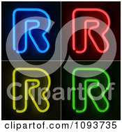 Blue Red Yellow And Green Neon Capital R Letters