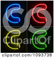 Blue Red Yellow And Green Neon Capital C Letters