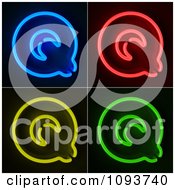 Blue Red Yellow And Green Neon Capital Q Letters