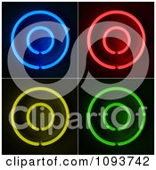 Blue Red Yellow And Green Neon Capital O Letters