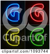 Poster, Art Print Of Blue Red Yellow And Green Neon Capital G Letters