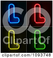Blue Red Yellow And Green Neon Capital L Letters