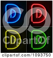 Poster, Art Print Of Blue Red Yellow And Green Neon Capital D Letters