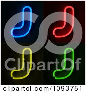 Blue Red Yellow And Green Neon Capital J Letters