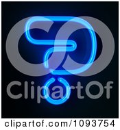 Clipart Blue Neon Question Mark Royalty Free CGI Illustration