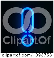 Poster, Art Print Of Blue Neon Exclamation Point