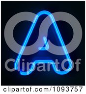Poster, Art Print Of Blue Neon Capital Letter A