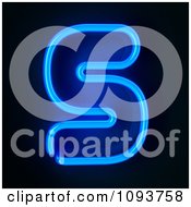 Blue Neon Capital Letter S