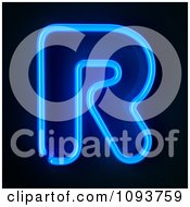 Blue Neon Capital Letter R