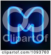 Clipart Blue Neon Capital Letter M Royalty Free CGI Illustration by stockillustrations