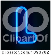 Clipart Blue Neon Capital Letter L Royalty Free CGI Illustration