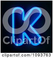 Clipart Blue Neon Capital Letter K Royalty Free CGI Illustration