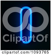 Clipart Blue Neon Capital Letter I Royalty Free CGI Illustration