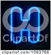 Blue Neon Capital Letter H