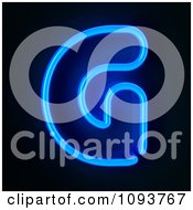 Blue Neon Capital Letter G